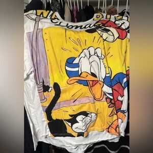 Zara Disney White and Black Graphic Top